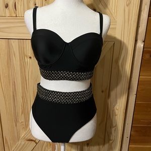 NWOT High Waisted Swim Suit Size M
